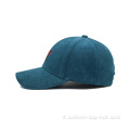 6 pannelli blu da baseball con ricamato